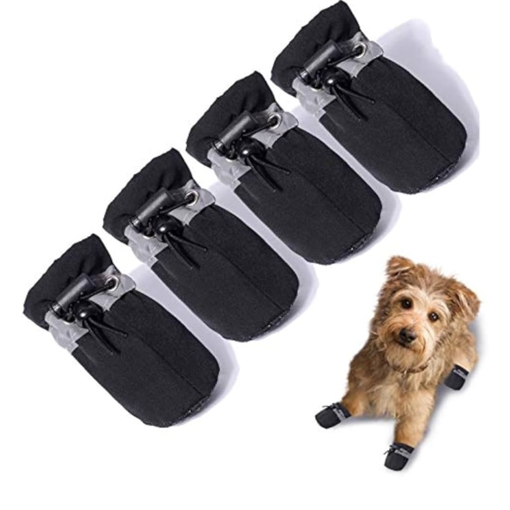 NEW Dog Shoes Boots & Paw Anti-Slip Sole Winter Booties Reflective 1.57"(Width